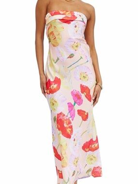 NWT Strapless Floral Maxi Dress